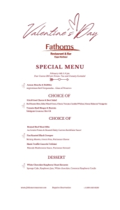 Valentine's Day Set Menu